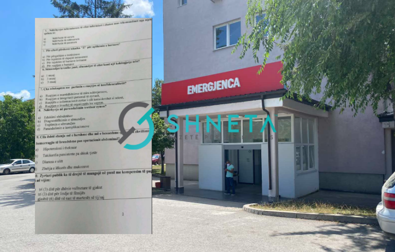 Dyshime për shpërndarje të testit me shkrim në konkursin e Spitalit të Gjilanit